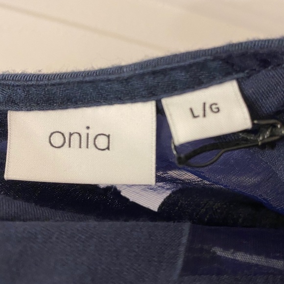 Onia Sheer Checkered Dress Coverup Navy - Picture 8 of 10